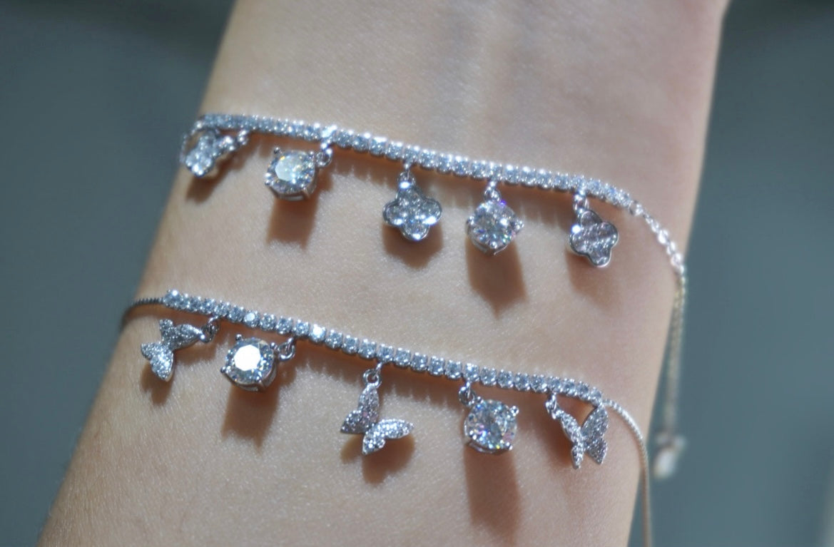 Gemma and Flutter Moissanite Bracelets