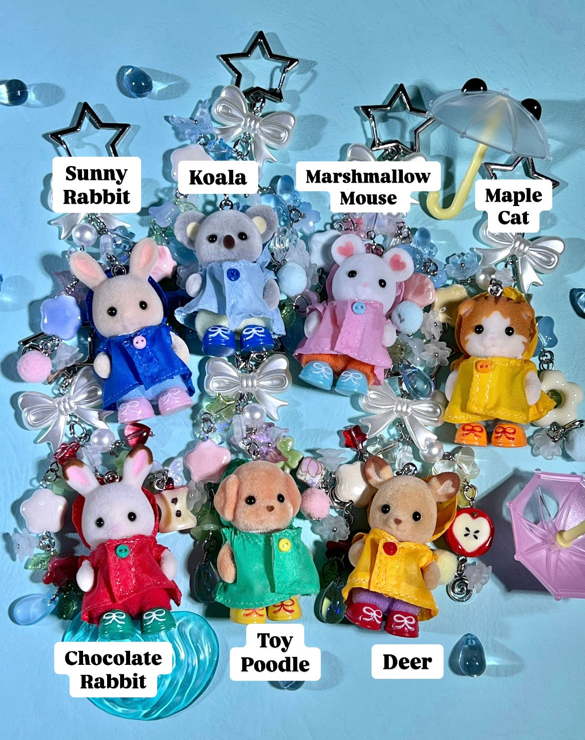 Sylvanian Families Raincoat Babies Keychain