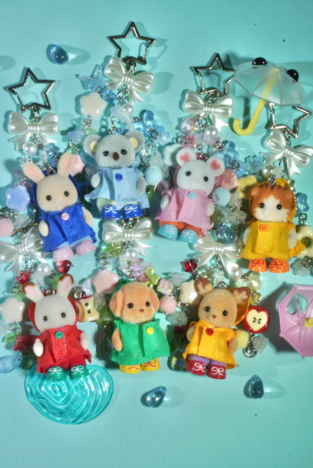 Sylvanian Families Raincoat Babies Keychain