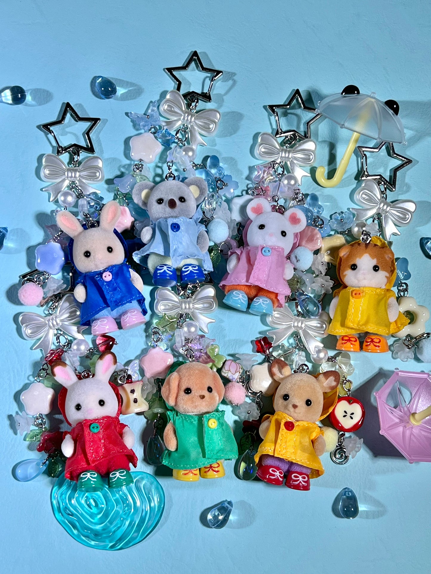Sylvanian Families Raincoat Babies Keychain