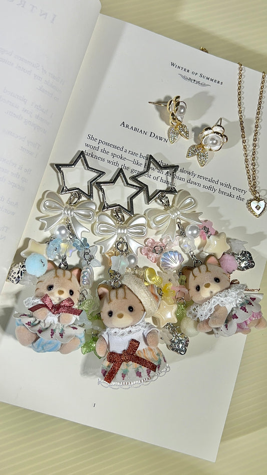 Sylvanian Families Striped Cat Baby Elegant Keychains