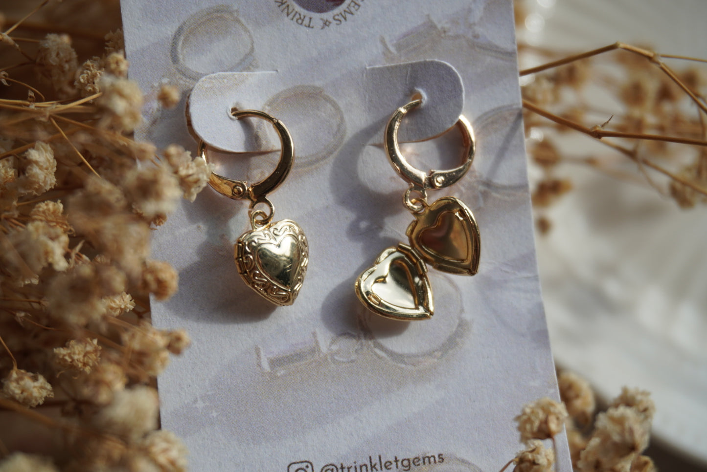 Mini Heart Locket Earrings