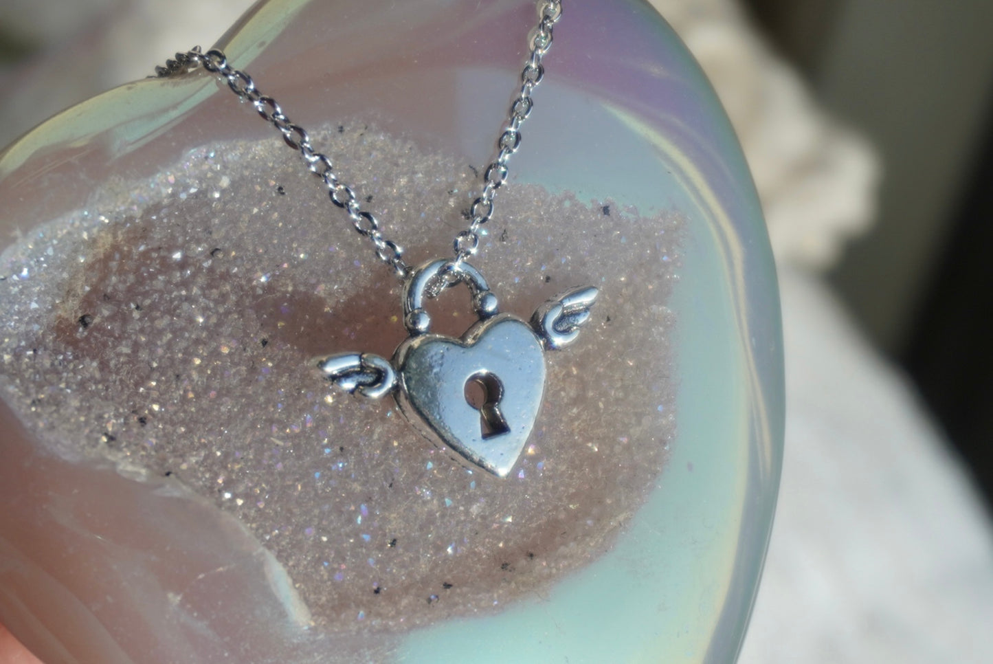 [Silver] Amorette Lock Necklace