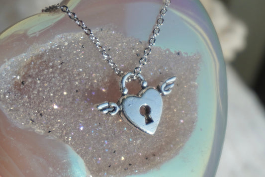 [Silver] Amorette Lock Necklace